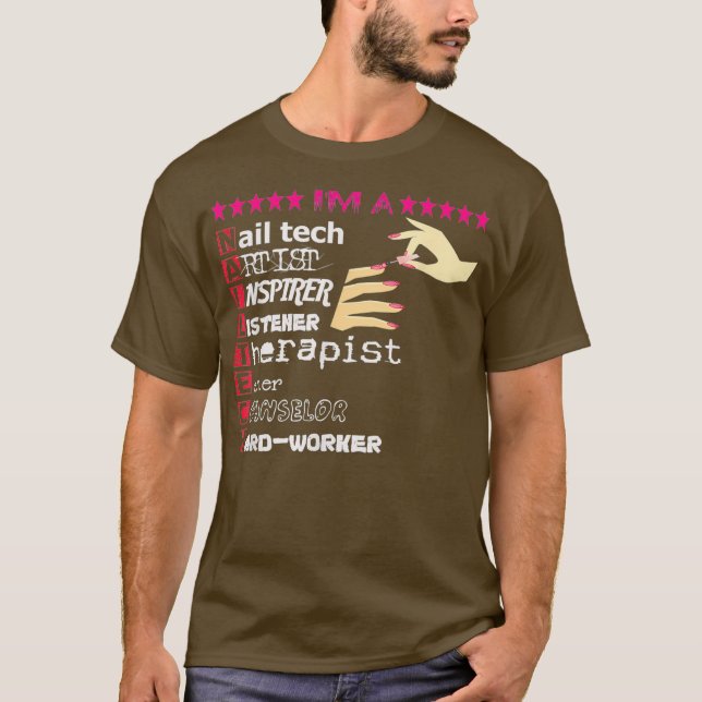 Camiseta Nail Technician Love Nail Tech Funny Tech Nail (Frente)