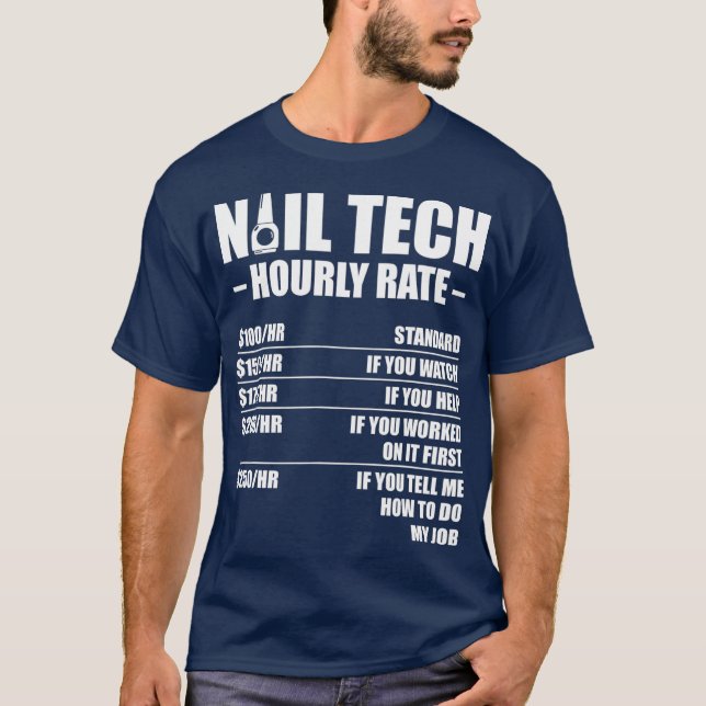 Camiseta Nail Technician Rate Nail Tech Artist Manicurist (Frente)
