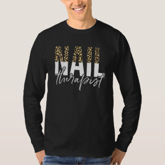 Camiseta Nail Therapist Leopard Nail Artist Tech 1
