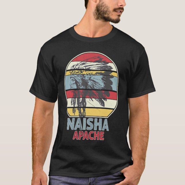 Camiseta NAISHA APACHE tribo índio índio mexicano retrô Su (Frente)