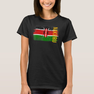 Camiseta Nakuru Kenya Flag Para Homens Quenianos Mulheres C
