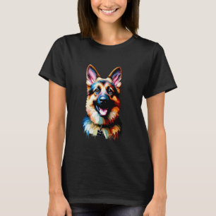 Camiseta NALA Vibrant German shepherd Art Single Pet Lover
