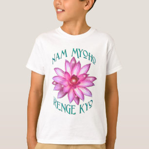 Camiseta Nam Myoho Renge Kyo com design da flor de Lotus