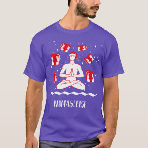 Camiseta Namasleigh Funny Yoga Natal Tshirt Holiday Gif