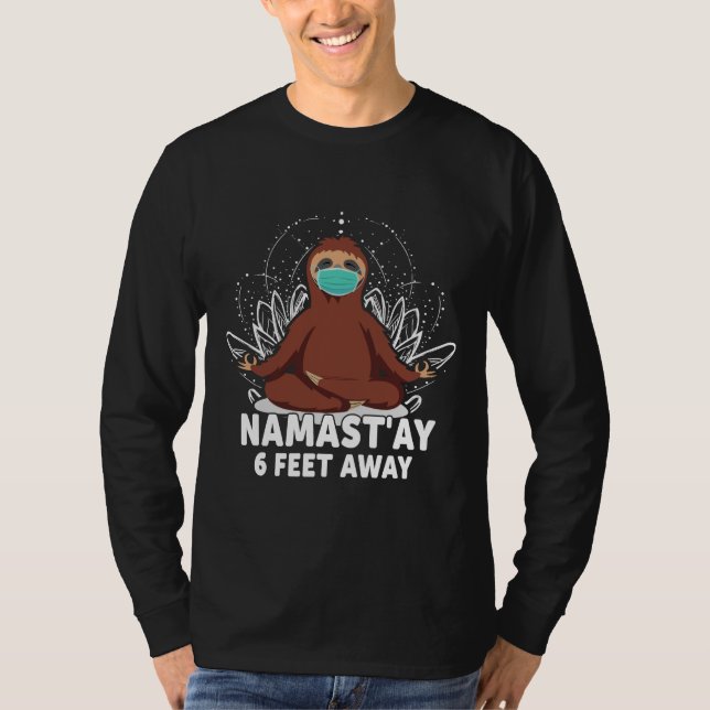 Camiseta Namast Ay 6 pés longe Sloth Funny Ativo (Frente)