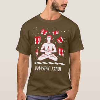 Camiseta Namastay Joyful Funny Yoga Natal Tshirt Holida