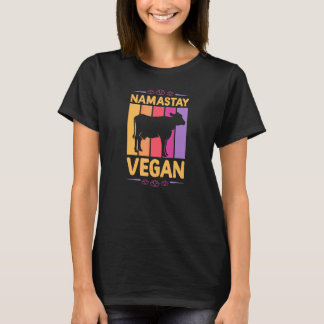 Camiseta Namastay Vegano Arte Retro Nomaste Yoga Flor de Ló