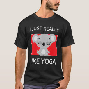 Camiseta Namaste Coala Fofo Eu Só Realmente Gosto de Yoga P
