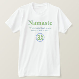 Camiseta Namaste - com aspas e símbolo Om