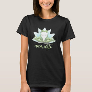 Camiseta Namaste de Yoga Engraçado Poses Símbolo do Sapo Bu