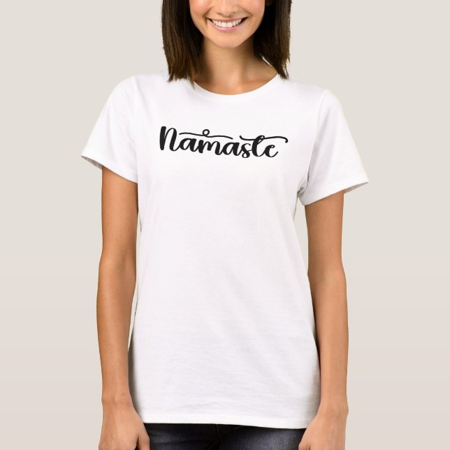 Camiseta Namaste-Espiritual-Meditação-Moderno-Yoga (Frente)
