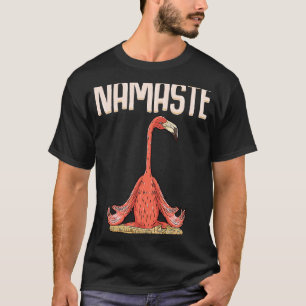 Camiseta Namaste I Love Yoga Flamingo Meditation Lotus Pose