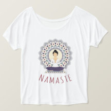 Namaste in Lotus Pose - Yoga Asana T-shirt