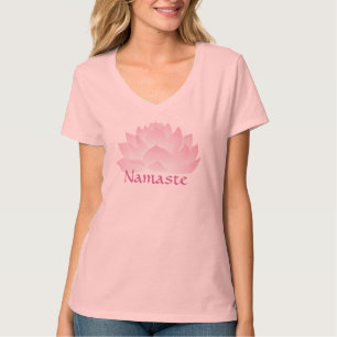 Camiseta Namaste Lotus - Mulheres em Hanes, pescoço-V