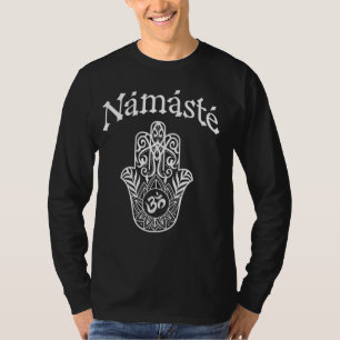 Camiseta Namaste Mão Hamsa Yoga Hinduism Vedas OHM