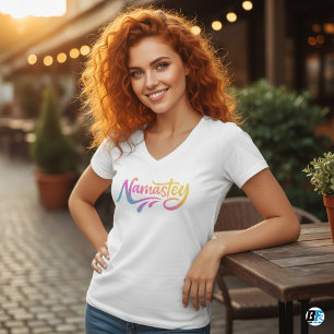 Camiseta Namaste Meditação Espiritual Moderna Yoga T-Shir