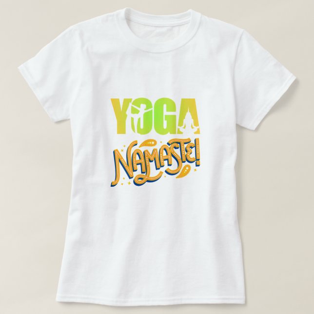Camiseta Namaste Moderno Meditação Espiritual Yoga T-Shirt (Frente do Design)
