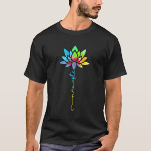 Camiseta Namaste Rainbow Dala Lotus Meditação de Flores Yog