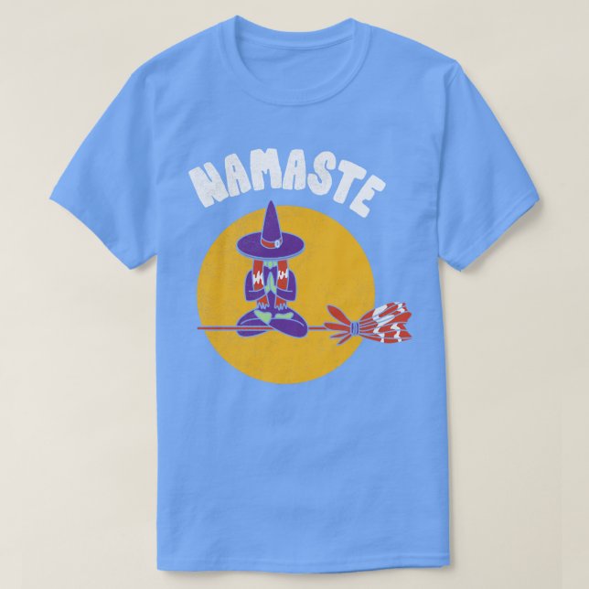 Camiseta Namaste Witeen Yoga Halloween Asanas para (Frente do Design)