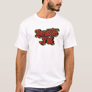 Camiseta Namaste Y'all Engraçado Tipografia Sul Yoga Oito