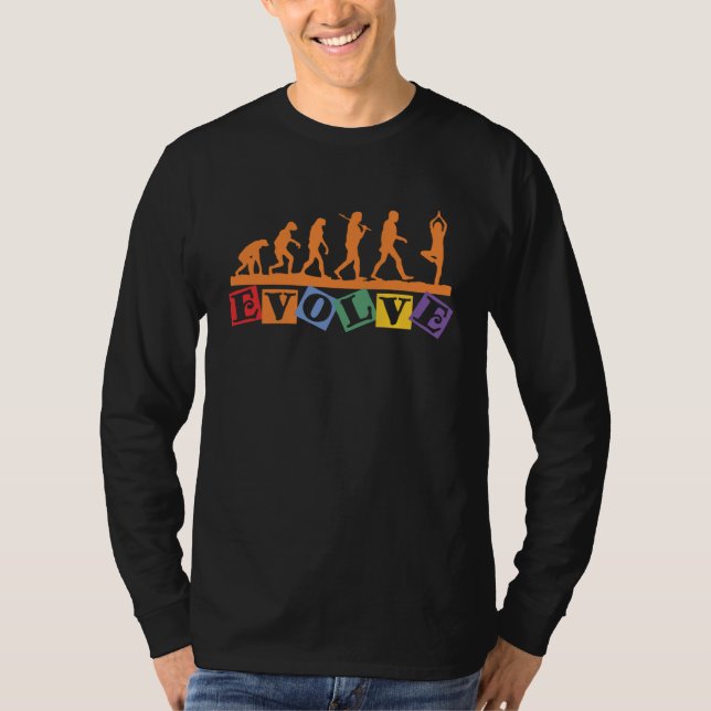 Camiseta Namaste Yoga Evolution Meditation   Retro Yoga (Frente)