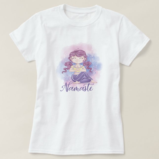 Camiseta Namaste Yoga Girl Tirt (Frente do Design)