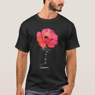 Camiseta Namaste Yoga Say Watercolor Red Poppy Flower Bo