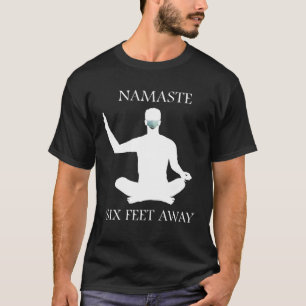Camiseta Namaste Yoga Seis Pés Distante 6 FT Meditação Másc