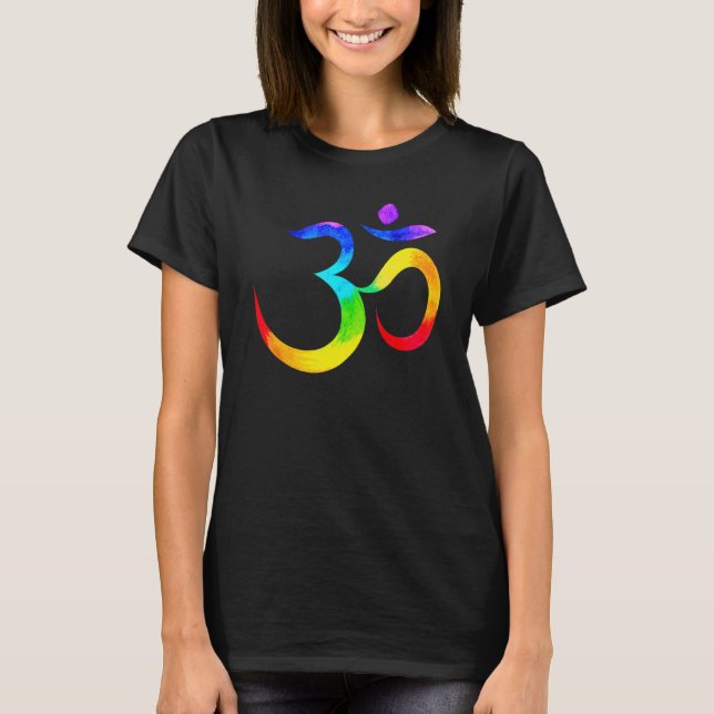 Camiseta Namaste Yoga Symbol Rainbow (Frente)