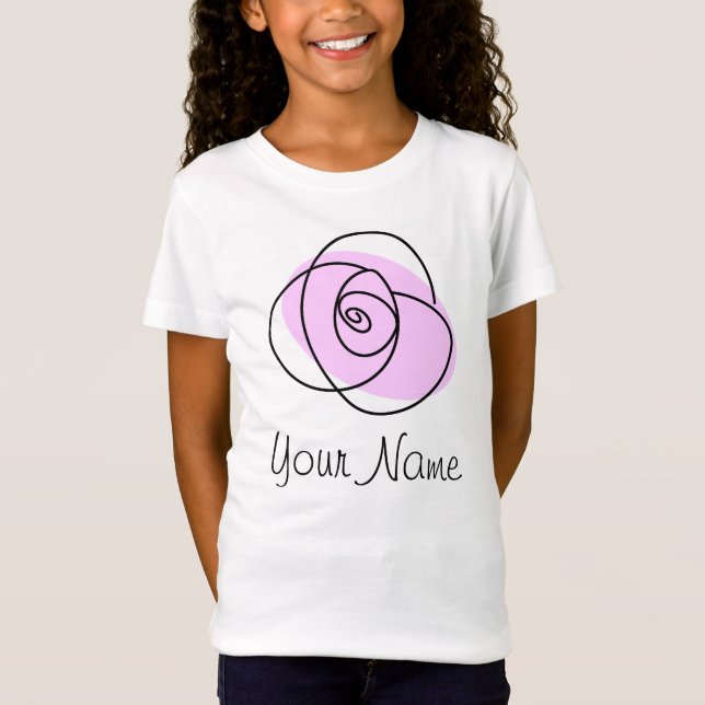 Camiseta 'Name' das raparigas de rosa Lilac (Frente)