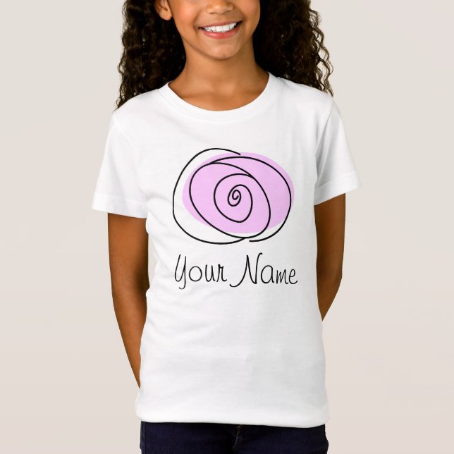 Camiseta 'Name' das raparigas de rosa Lilac (Frente)