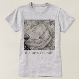 Camiseta namesake magnolia, flores, tecido, algodão e mão