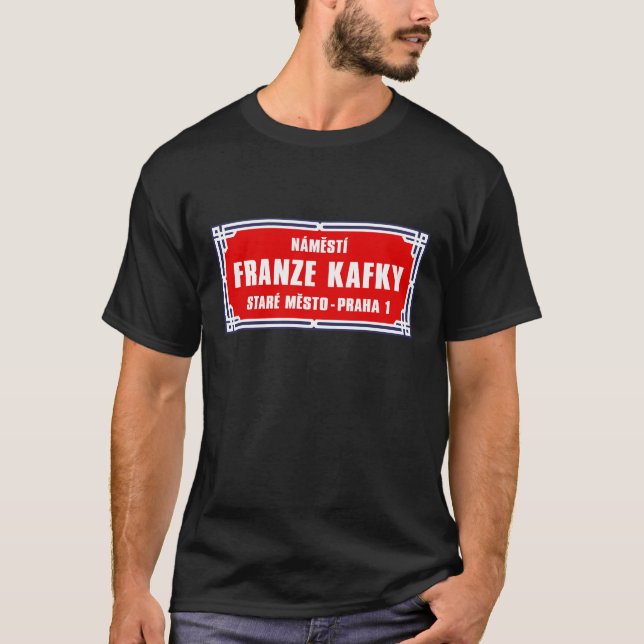 Camiseta Námestí Franze Kafky, Praga, sinal de rua checo (Frente)