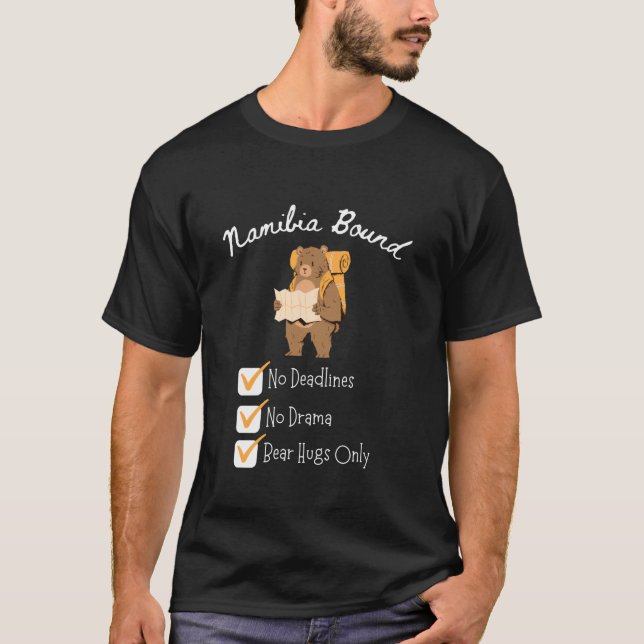 Camiseta Namíbia Férias Abraços de Urso Somente Namíbia (Frente)