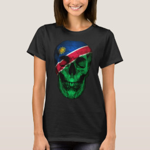 Camiseta Namíbia Flag Skull Namibian Roots orgulhosamente P