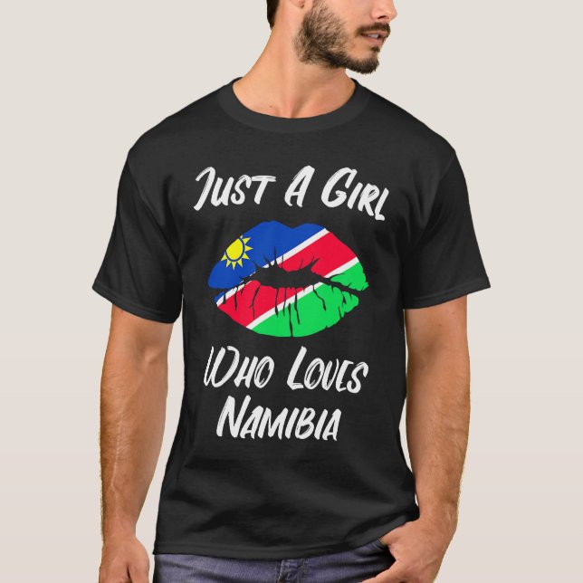 Camiseta Namíbia Lábios Boca Bandeira de Amor (Frente)