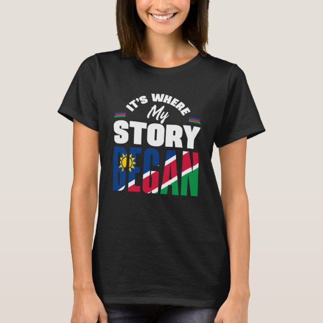 Camiseta Namíbia Namíbia Sinalizador Namíbia Onde Minha His (Frente)