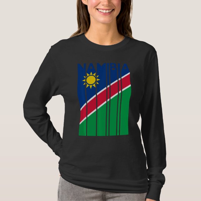 Camiseta Namíbia Vintage Namíbia Bandeira Vacina (Frente)