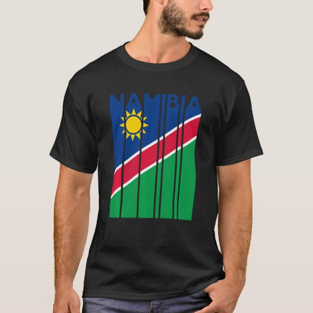Camiseta Namíbia Vintage Namíbia Bandeira Vacina (Frente)