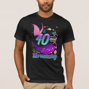 Camiseta Namorada aniversário de 40 anos de Mulher Sereia