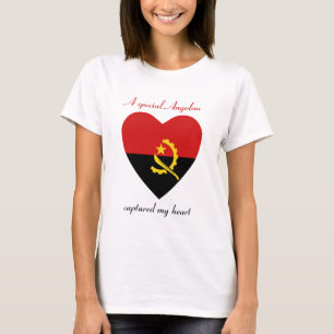 Camiseta Namorada Bandeira de Angola