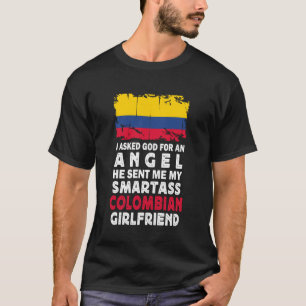 Camiseta Namorada Colombiana Esperta e Divertida Bandeira d