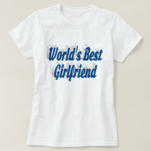 Camiseta Namorada com T-Shirt de texto azul-marinho