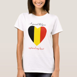 Camiseta Namorada da Bandeira da Bélgica