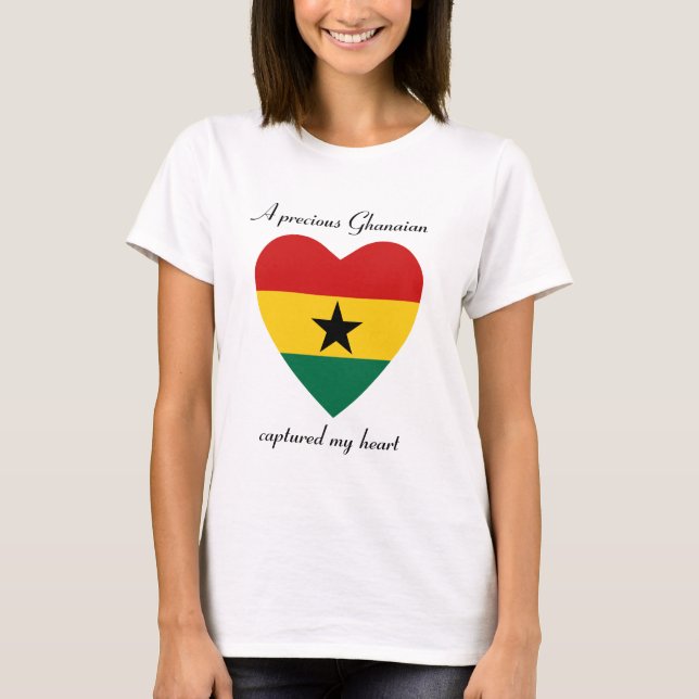 Camiseta Namorada da Bandeira de Gana (Frente)