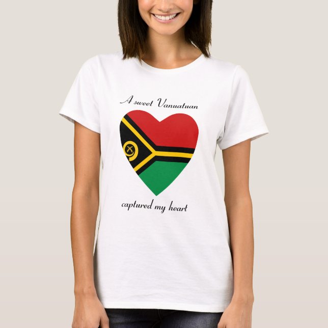 Camiseta Namorada da Bandeira de Vanuatu (Frente)