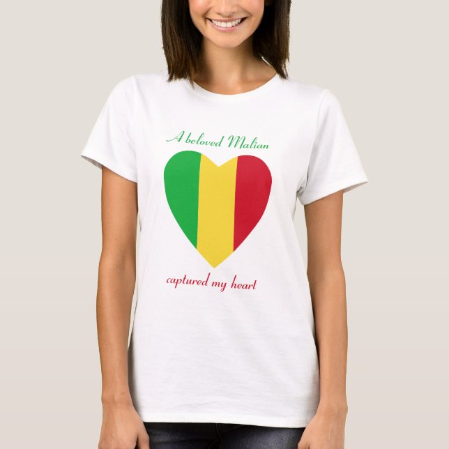 Camiseta Namorada da Bandeira do Mali (Frente)