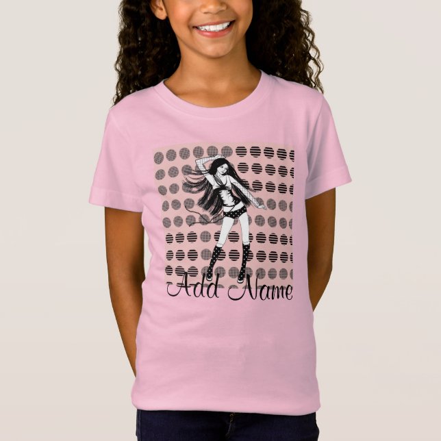 Camiseta namorada dançarina cor-de-rosa  (Frente)