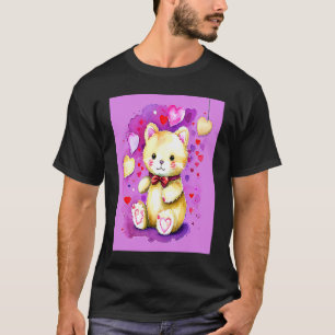 Camiseta Namorada de Ursinho de coração do dia de os namora