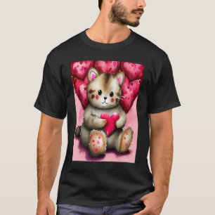 Camiseta Namorada de Ursinho de coração do dia de os namora